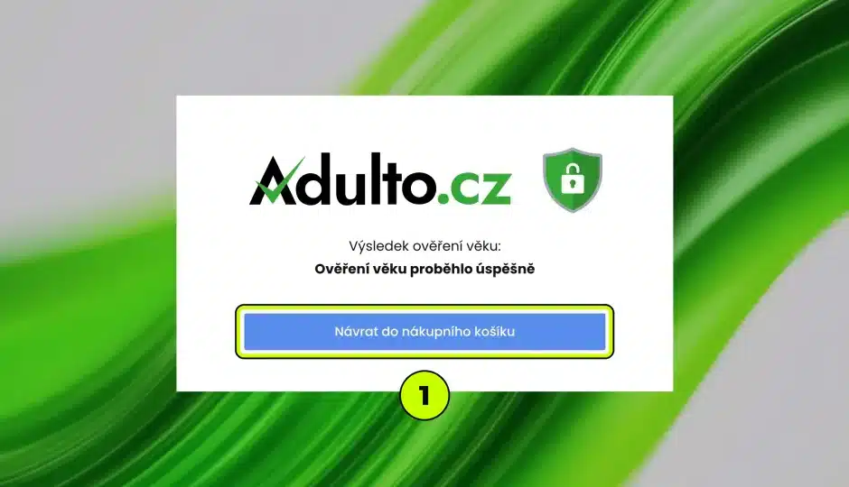Adulto.cz – Ověření věku proběhlo úspěšně, Návrat do nákupního košíku
